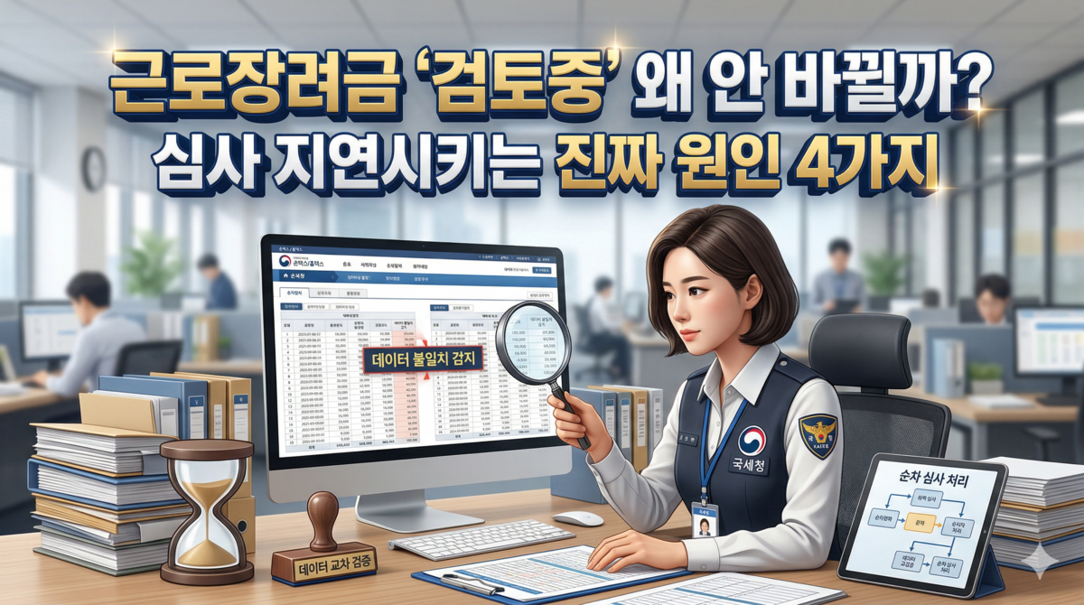 근로장려금 검토중 상태가 오래 지속되는 이유와 심사 지연 원인 안내 이미지