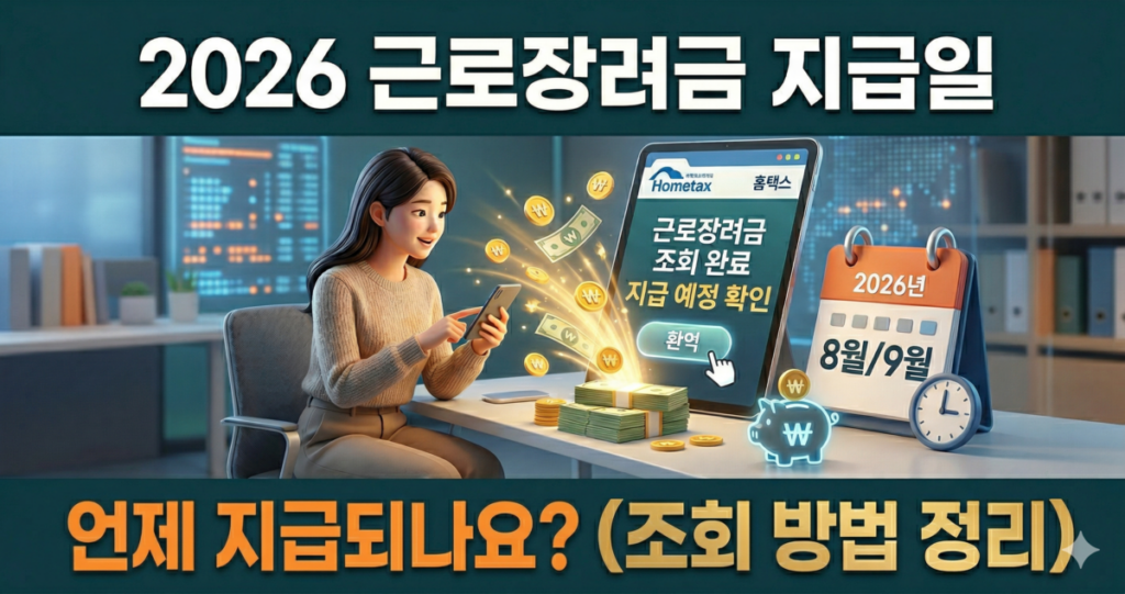 2026년 근로장려금 지급일 및 조회 방법 안내 이미지
