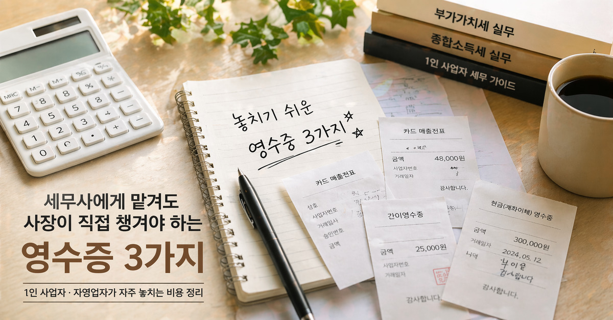 세무사에게 맡겨도 사장이 직접 챙겨야 하는 영수증 3가지 대표 이미지