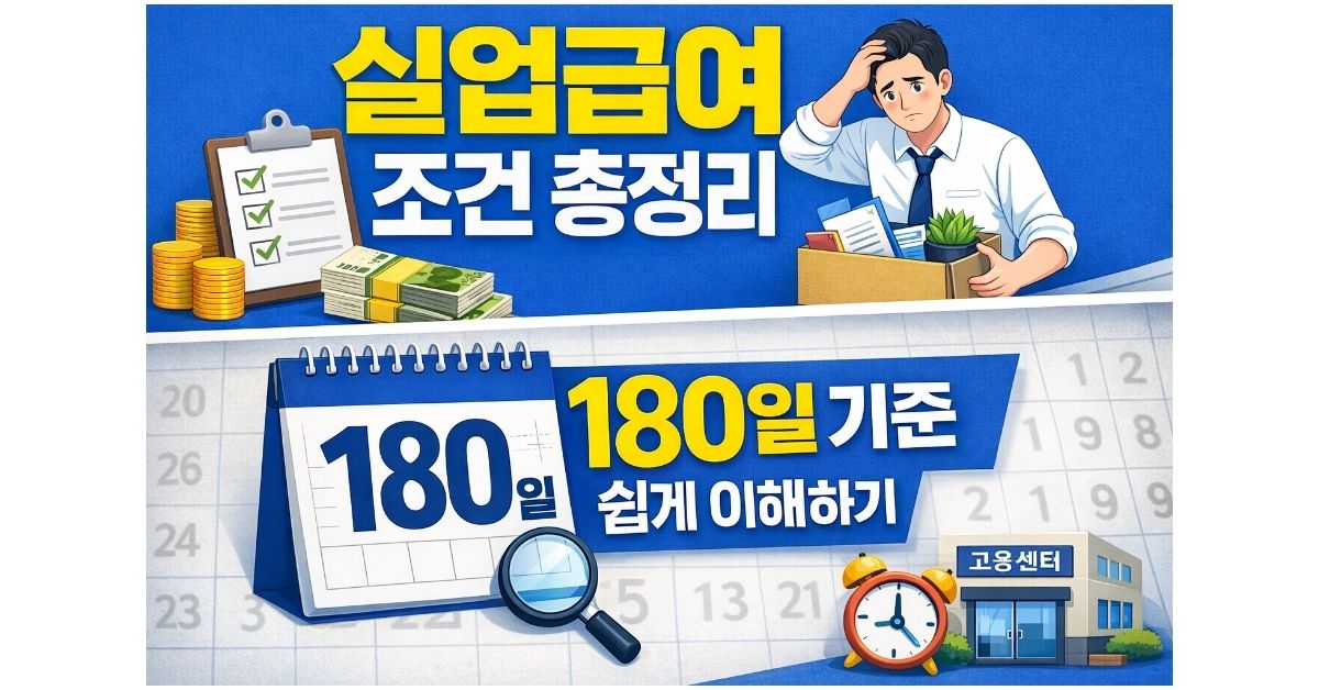 실업급여 신청 조건과 수급 기간, 180일 기준 정리