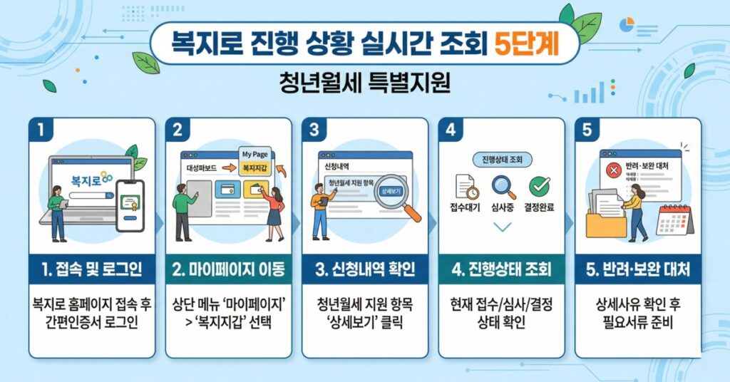 복지로 청년월세 진행 상황 조회 방법 5단계 안내
