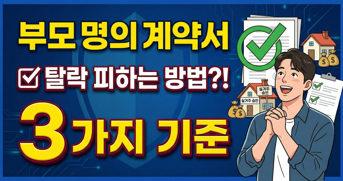 청년월세 부모 명의 계약서 탈락 피하는 3가지 기준