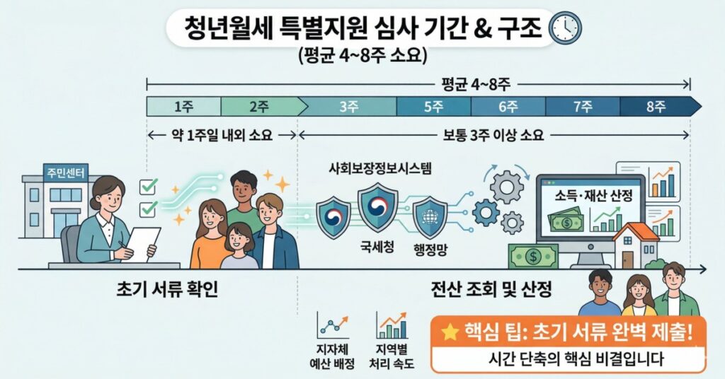 청년월세 특별지원 심사 기간 구조 4주에서 8주 진행 과정