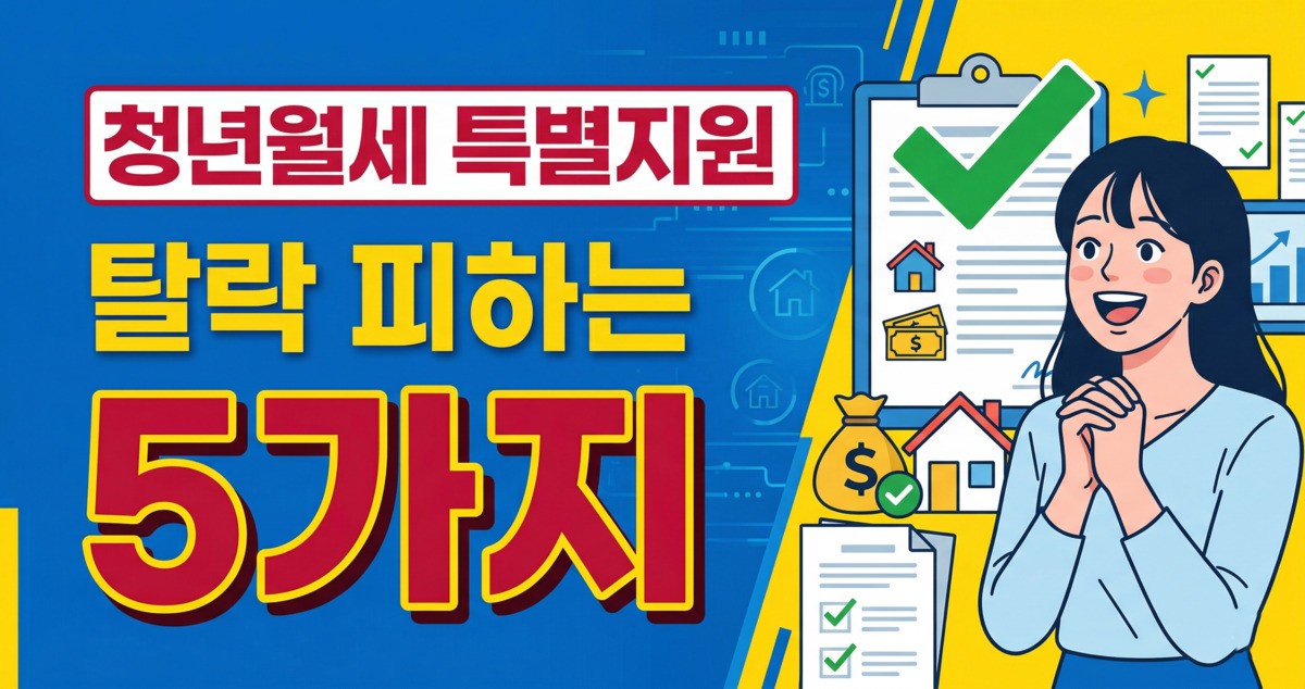 청년월세 특별지원 탈락 피하는 5가지 방법 핵심 정리
