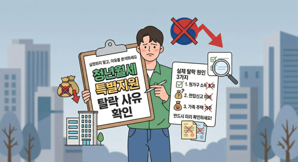 청년월세 특별지원 탈락 이유 확인
